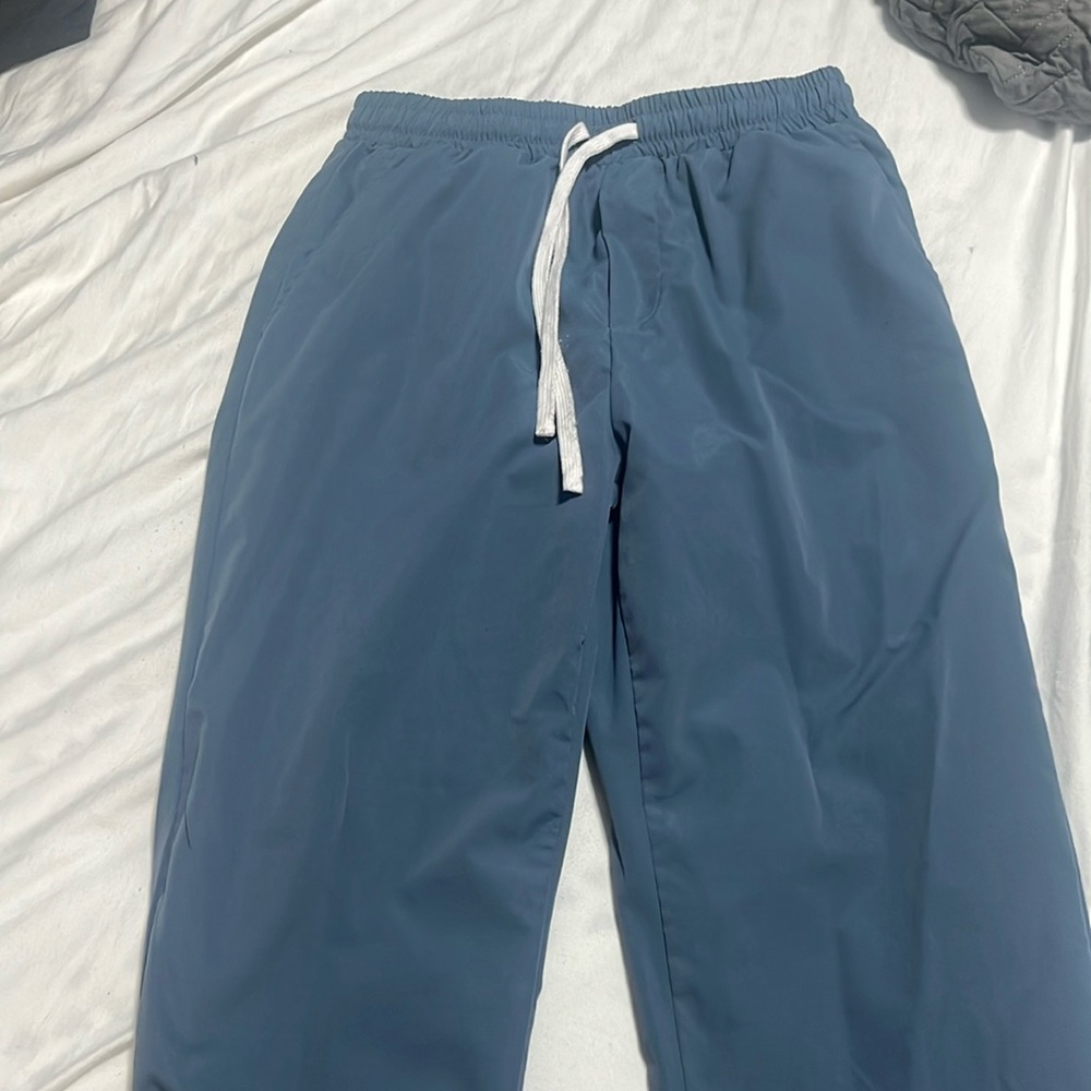 Blue nylon joggers